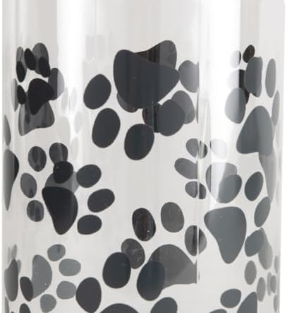 Lixit® Dog Treat Plastic Jar - Airtight Food and Treat Storage Jars for Dogs, Cats, Small Animals and Birds - Made in USA (Paw Prints - Gray, 128 Ounce (Pack of 10)