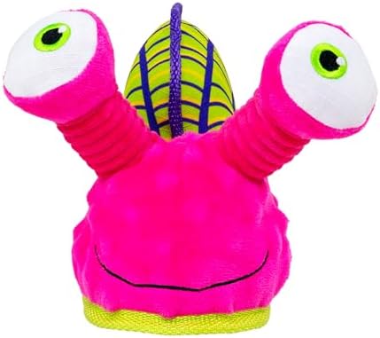 KONG Tropics Rattlez Dog Toy – Durable Plush with Rattle & Crinkle Sounds, Multi-Texture Interactive Enrichment Toy for Dogs (Snail, Medium/Large)