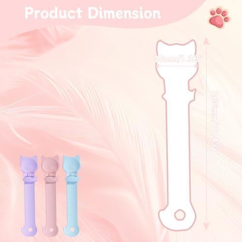 RUIAN 3 Pack Cat Treat Spoon Dispenser, Mess-Free Lickable Treat Feeder for Cats, Squeeze Spoon for Wet Food & Treat Tubes, Easy Clean, BPA-Free Plastic Cat Feeding Spoon