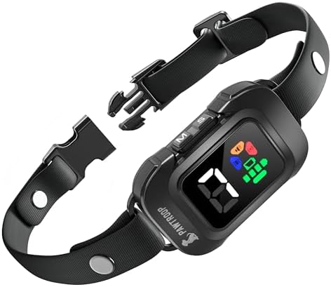 Ultrasonic No Shock Automatic Bark Collar for Medium Large Dogs – Humane Anti Bark Training Collar with 7 Sensitivity Levels, Beep Vibration Ultrasonic, Rechargeable & Waterproof TPU Strap