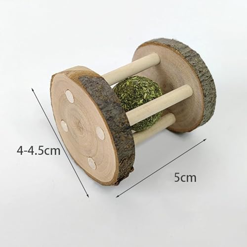 Hamster Rabbit Chew Toy Natural Wooden Play Toy, Wood Teeth Grinding Toy with Bell for Parrot, Rabbit, Chinchilla, Guinea Pig, Hamster Small Animals Toys for Pet Supplies,Small Animal Toys