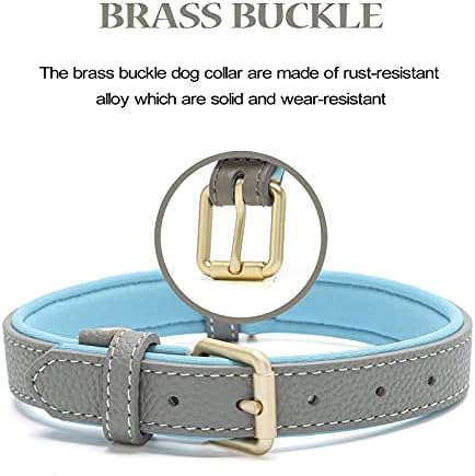 Leather Dog Collar for Small Medium Large Dogs Soft Waterproof Padded Puppy Collars