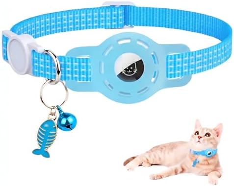 Glow AirTag Cat Collar, Breakaway Reflective Adjustable Kitten Collar