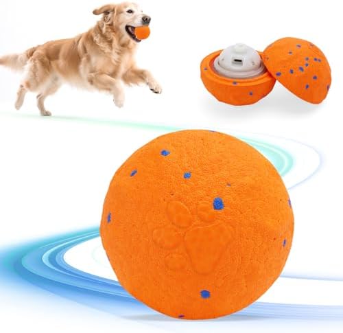 Automatic Interactive Dog Toys Ball, USB-C Rechargeable, Orange