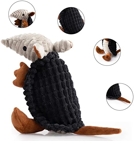 Hollypet Armadillo Squeaky Puppy Dog Toys for Small Medium Dogs, 8"