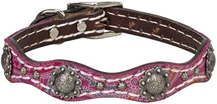 Weaver Leather Pet Vintage Paisley Collar, Pink, 3/4" x 15"