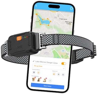 GPS Dog Collar Fence System: 7x24 Real-Time GPS Tracking, Health Monitoring, Virtual Fence, IPx7 Waterproof Design for Dogs and Multi-Pets Virtual Fence & Escape Alerts, 5-Day Battery Life