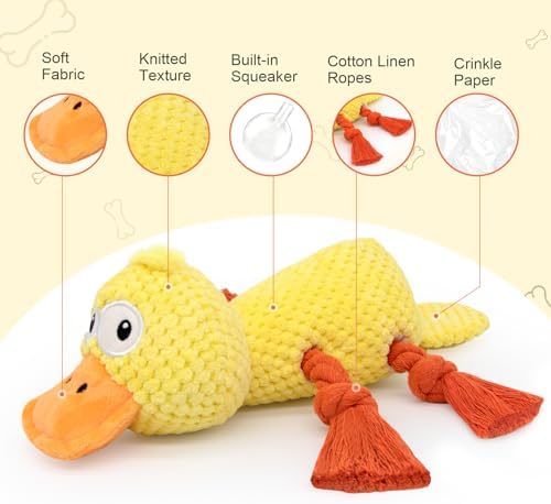 Squeaky Dog Toys, Interactive Duck Dog Toy for Small Medium Dogs