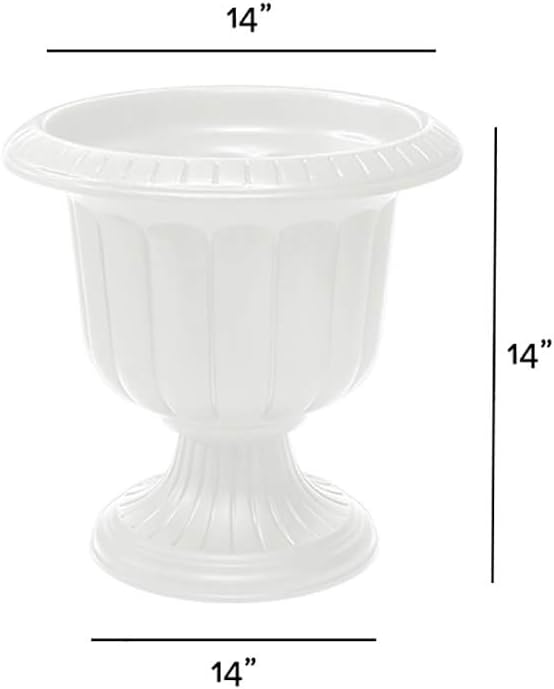 Root & Vessel Classic Urn, White, 14-Inch