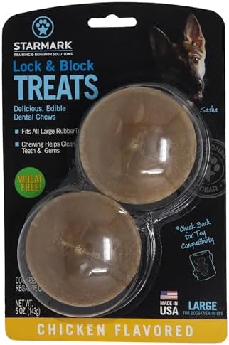 Starmark Lock & Block Chicken Dog Treat Large