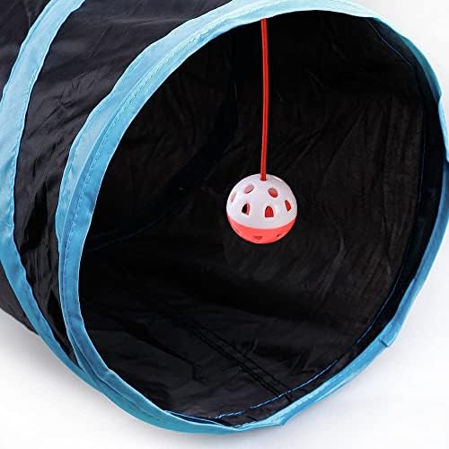 Cat Tunnel,5 Way Large Collapsible Tunnels Tube Upgrade with 6 Peek Hole,S-Shaped Maze House Play Toy Interactive Cat Toy for Cat Kitten Kitty Rabbit