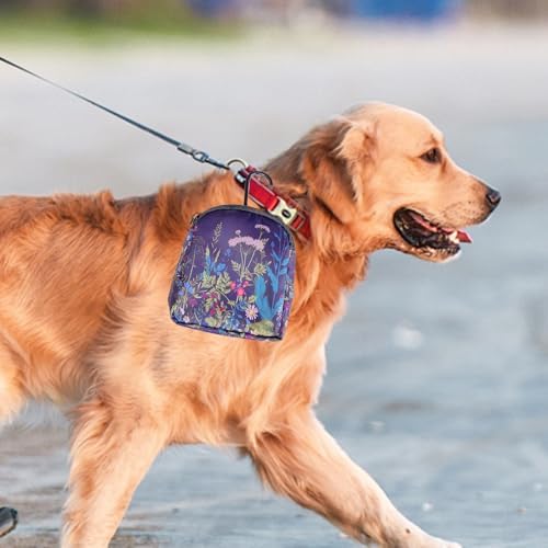 Dog Treat Pouch,Treat Pouches for Pet Training,Portable Snack Reward Dog Food Dispenser for Traveling or Outdoor Use，Black Flower
