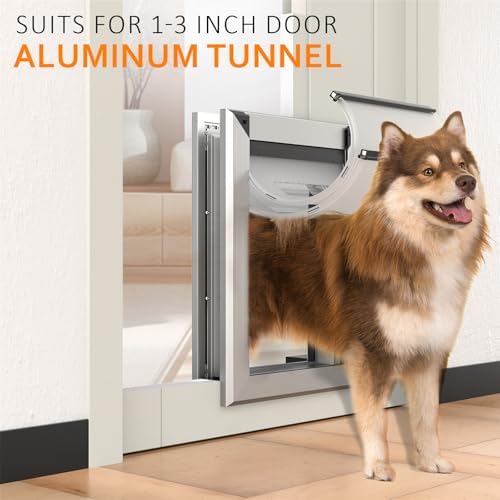 [Classicmacher] Aluminum Heavy Duty X-Large Dog Door Up to 200lbs Silver