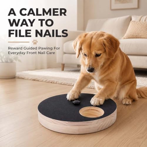 Healthy Paw Nail Board, Rotating Dog Scratch Pad Treat Dispenser (Black)