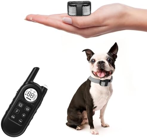 Ultra Compact Dog Shock Collar, Lightest Dog Training Collar with Remote for Small Dogs 5-30lbs & Medium Dogs/Puppies, Waterproof, Rechargeable, 1300ft Range (White Black Dot&Small)