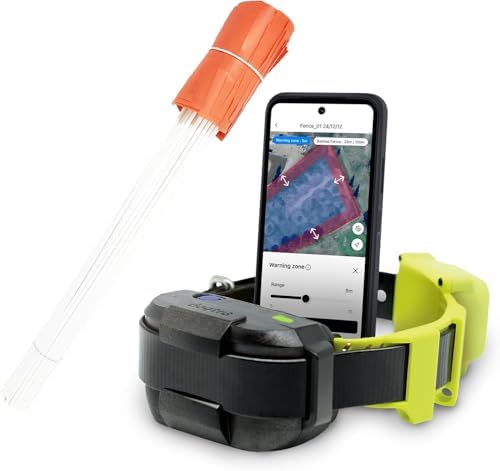 Dogtra GPS Dog Fence & 100 Training Flags Bundle | No Subscription, Wireless Custom Fence with App, Neon Orange Markers, Tone/Vibration/Correction, Waterproof Rechargeable Collar for Dogs 15lbs+