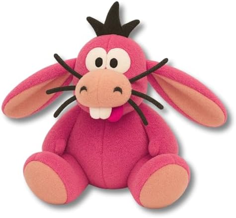 7" Squeaky Plush Toy for Puppies Small Dogs Self Etertainment Washable Soft Made [PET ONLY] (Pink Rabbit)