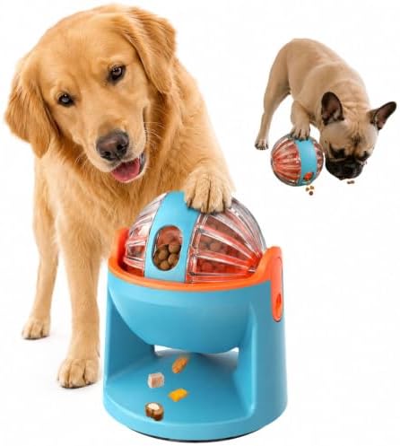 2-in-1 Dog Puzzle Toy, Treat Dispenser & Slow Feeder (Orange)