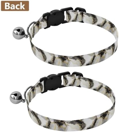 Marble Gold Black Adjustable Buckle Dog Collar 2 Pack Comfortable Cat Collar