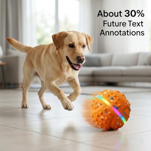 SUREMAX Interactive Dog Toys for Aggressive Chewers, LED Smart Dog Ball 0.6in Thickened E-TPU, Motion Activated Bouncing Balls for Dogs to Keep Them Busy, Indestructible Pet Toy (Orange)
