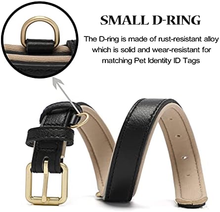 Leather Dog Collar for Small Medium Large Dogs Soft Waterproof Padded Puppy Collars