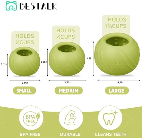 Long-Lasting Dog Lick Toy, Wobbly Dog Enrichment Lick Bowl to Keep Dogs Busy, Interactive Stuffable Dog Treat Feeder for Boredom, Silicone Treat Dispensing Chew Toy(Green,M)