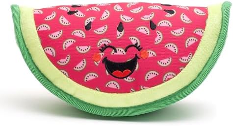 The Worthy Dog Icons Pattern Tough Plush Squeaky Dog Toy, Watermelon