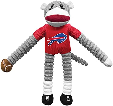 Littlearth NFL Buffalo Bills Sock Monkey Pet Toy, Team Color, One Size