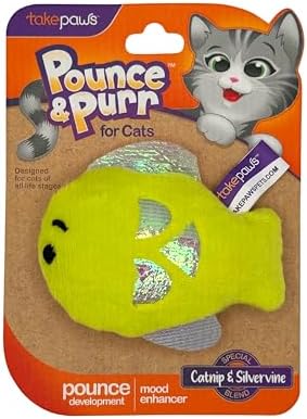 Catnip & Silvervine Plush Cat Toy for Kittens - Fish