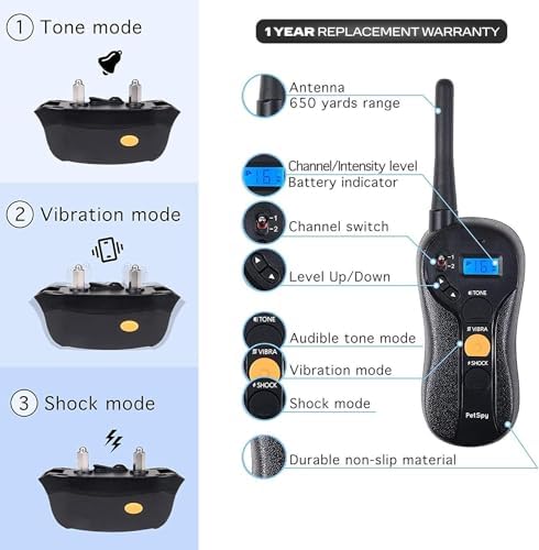 Dog Shock Collar with Remote Control for Dogs 10-140 LBS