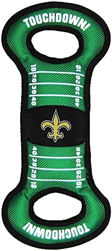 NFL Football Field DOG TOY with Squeaker. - NEW ORLEANS SAINTS - For Tug, Toss, and Fetch. - Tough & Durable PET TOY