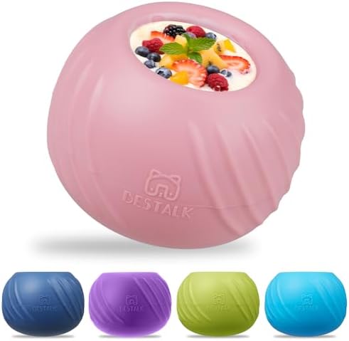 Long-Lasting Dog Lick Toy, Wobbly Dog Enrichment Lick Bowl to Keep Dogs Busy, Interactive Stuffable Dog Treat Feeder for Boredom, Silicone Treat Dispensing Chew Toy(Pink,M)