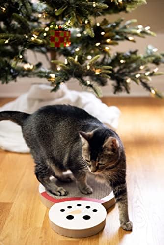 Pearhead Holiday Snowman Cat Scratch Pad, Festive Christmas Scratch Pad
