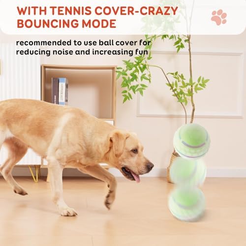 Interactive Dog Toys for Small & Medium Dogs, Pet Toys with Rechargeable & Waterproof, Automatic Rolling Dog Balls with Silicone Cover
