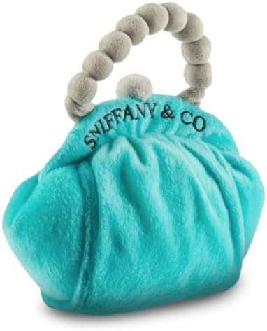 Diggin Designs Sniffany & Co Squeaky Plush Dog Toy Purse | Luxury-Inspired Parody Designer Handbag with Built-in Squeaker, Soft Plush Fashion Dog Toy – Haute Couture Purses & Handbags