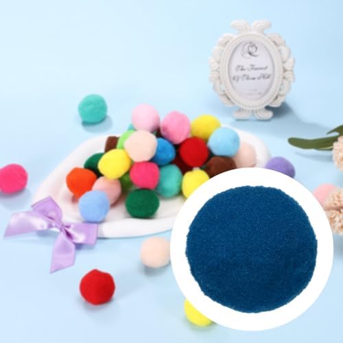 Cat Toy Pom Ball, Interactive Cat Ball Toys Fuzzy Pompoms (Plush, 1.2Inch, 30Pcs, Sapphire) for Kittens Pet Enrichment Training Play Indoor