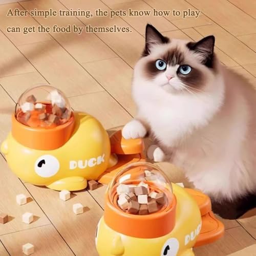 Dog Interactive Treat Dispenser Toy Cat Puzzle Slow Feeder Duck-Shaped Pet Toys for Cat and Dogs Enrichment Training