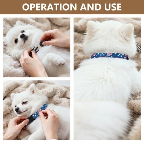 Stars Blue Breakaway Cat Collars with Bell 2 Pack Kitten Collar Adjustable Length 10.6" to 17.1"