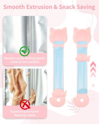 4PCS Cat Treat Spoon Squeeze Dispenser