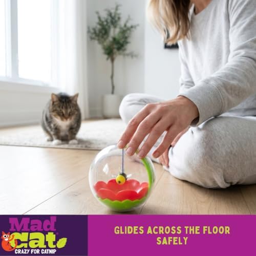 Mad Cat Buzzy Ball Interactive Hunting Cat Toy with Catnip and Silvervine