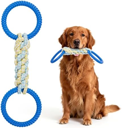 Dog Rope Toys for Medium-Small Dogs, Durable and Indestructible Aggressive Chewers, Multiple Textures Interactive Tug of War Toys 17.5x5.5 inch