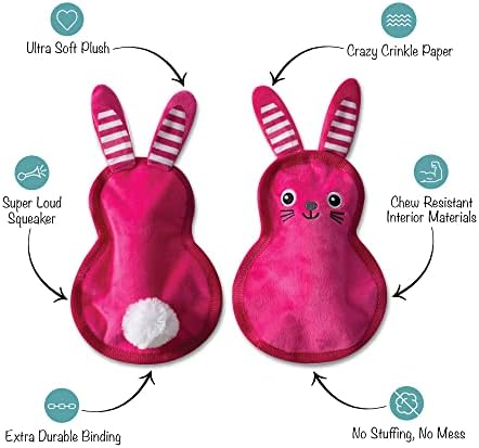 Fringe Studio Durable Plush Dog Toy, Miss Cottontail, Pet Shop Collection (729095)