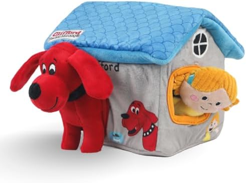 Plush Squeaky Dog Toy – Soft Crinkle Dog Toy with Squeaker for Small Dogs and Puppies –Puppy Plush Chew Toys, Cute Toys for for Puppies with Squeaker (Cozy House)