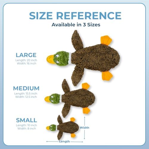 Best Pet Supplies 2-in-1 Fun Skin Stuffless Dog Toy - Wild Duck, Large | No-Stuffing, 2 built-in squeakers, No Mess, Soft, Holds a Plastic Bottle for Added play, Perfect for Moderate chewers