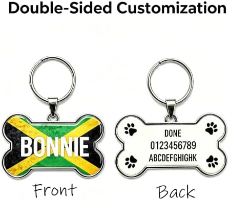 HSIAHOU Custom Pet ID Tags, Personalized Dog Tag Cat Tag (Jamaica)