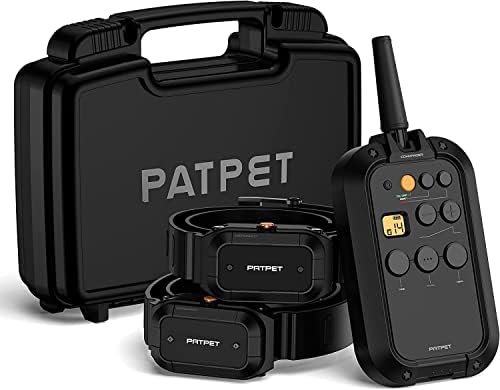 PATPET Dog Shock Collar for 2 Dogs, 3/4 Mile Range E Collar for Dogs Training with 3 Training Modes, Waterproof Training Collar for Large Dogs 15-140lbs, Rechargeable