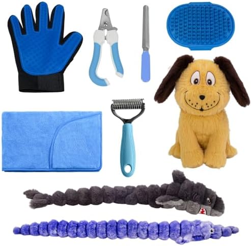 Dog Starter Kit for New Owners, 9PCS Puppy Essentials,Gift Basket for Pets