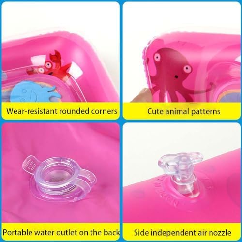 Pet Water Sensory Mat, Floating Fish Interactive TPU Thickened Water Bed Cooling Pad, Anti-Scratch Water Filled Play Matfor Cats Dogs Kittens Puppies Pets in Summer (Rectangle C)