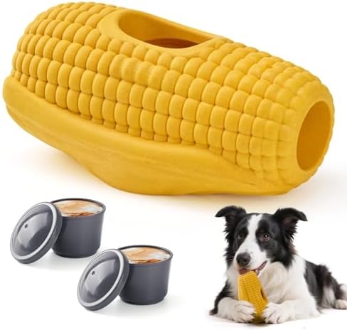 LIFLIX Dog Frozen Treat Toys, Dog Enrichment Toys, Interactive Dog Toys for Large Dogs, Indestructible Dog Toys to Keep Them Busy, Corn Shape