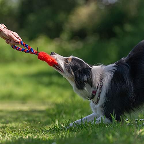 Tug-E-Nuff Pocket Fauxtastic (Orange) Bungee Dog Tug Toy (13 inches)